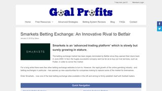 
                            7. Smarkets Betting Exchange: An Innovative Rival to Betfair - Goal Profits