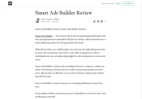 
                            9. Smart Ads Builder Review – Mark Thompson – Medium