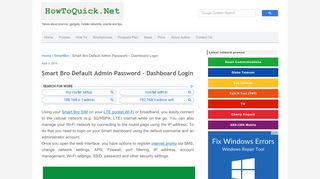 
                            8. Smart Bro Default Admin Password – Dashboard Login - HowToQuick ...