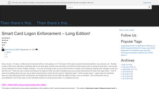 
                            5. Smart Card Logon Enforcement – Long Edition! – Then there's this…