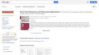 
                            9. Smart Card Research and Advanced Applications: 7th IFIP WG 8.8/11.2 ...
