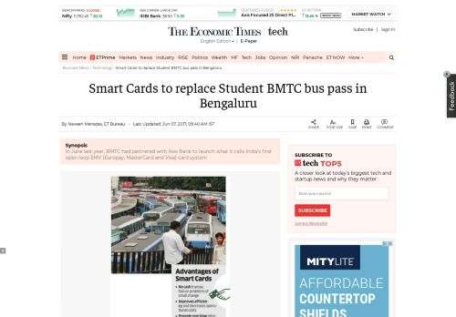
                            11. Smart Cards to replace Student BMTC bus pass in Bengaluru - ET Tech
