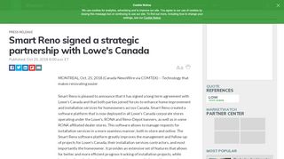 
                            5. Smart Reno signed a strategic partnership with Lowe's Canada