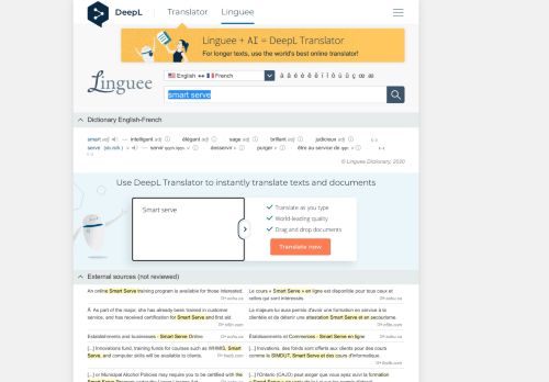 
                            7. Smart serve - French translation – Linguee