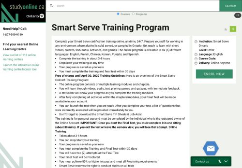 
                            2. Smart Serve Training Program | studyonline.ca
