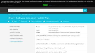 
                            6. SMART Software Licensing Portal FAQs - SMART Technologies