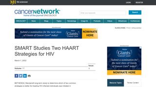 
                            7. SMART Studies Two HAART Strategies for HIV | Cancer Network