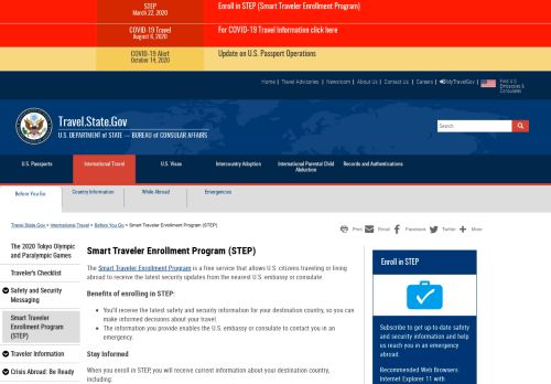
                            10. Smart Traveler Enrollment Program (STEP)