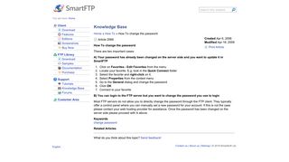 
                            1. SmartFTP - How To change the password