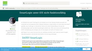 
                            8. SmartLogin unter iOS nicht funktionsfähig | DATEV-Community