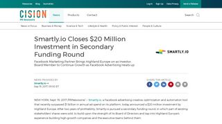 
                            13. Smartly.io Closes $20 Million Investment in Secondary Funding Round