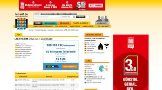 
                            1. smartmobil LTE 500 (SIM-only) - Alle Tarifdetails auf teltarif.de!