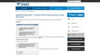 
                            7. Smartphone Forgotten eFiling login details - Sars