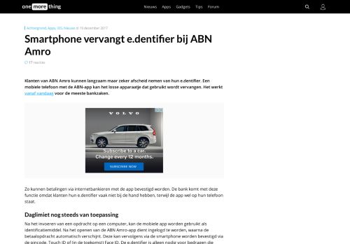 
                            11. Smartphone vervangt e.dentifier bij ABN Amro » One More Thing