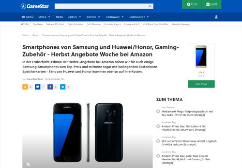 
                            9. Smartphones von Samsung und Huawei/Honor, Gaming ... - GameStar