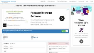 
                            8. SmartRG SR310N Default Router Login and Password - Clean CSS