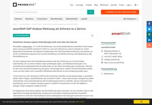 
                            8. smartShift SAP-Analyse-Werkzeug als Software as a Service ...