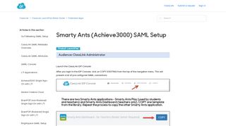 
                            8. Smarty Ants (Achieve3000) SAML Setup – ClassLink