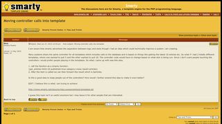 
                            4. Smarty :: View topic - Moving controller calls into template