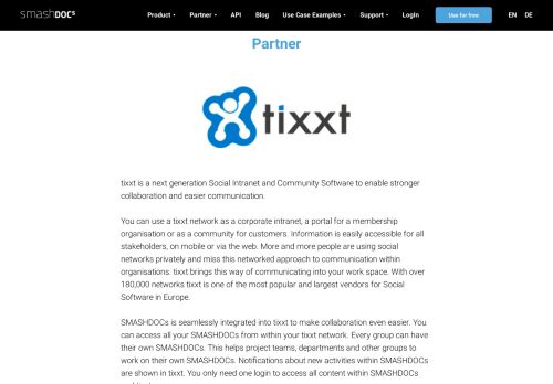 
                            6. SMASHDOCs Partners - tixxt - Social Intranet and Community Software