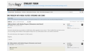 
                            13. SMB problem with Media Players (Xtreamer and Sono) - Synology Forum