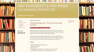 
                            9. SMC UNIVERSITY & THE SWISS eLEARNING INSTITUTE