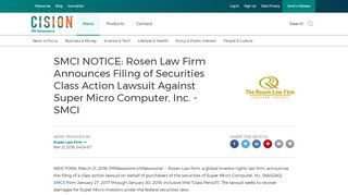 
                            10. SMCI NOTICE: Rosen Law Firm Announces Filing of Securities Class ...