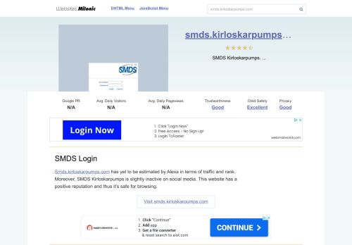 
                            7. Smds.kirloskarpumps.com website. SMDS Login.
