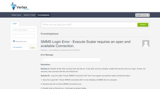 
                            11. SMMS Login Error : Execute Scalar requires an open and available ...
