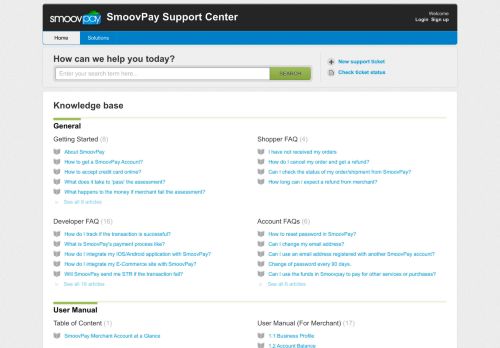 
                            7. SmoovPay Support Center: Support