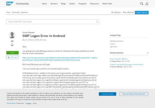 
                            2. SMP Logon Error in Android - SAP Q&A