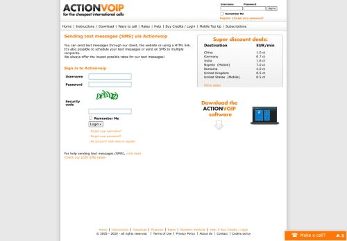 
                            6. SMS - Actionvoip | cheap calls all over the world