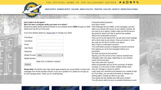 
                            10. SMS Alerts Signup - Allegheny College Athletics