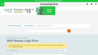 
                            1. SMS Backup Login Error - Android Forums at AndroidCentral.com