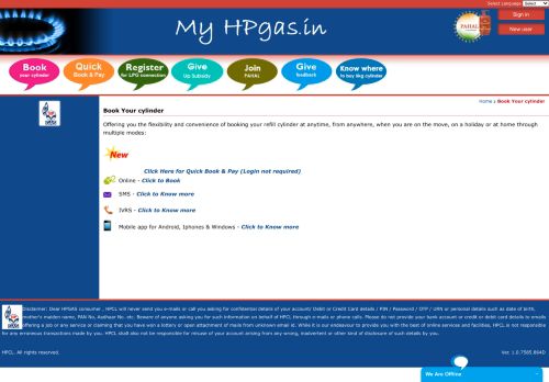 
                            4. SMS IVRS LPG Refill booking Facility - HP Gas