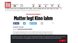 
                            9. SMS-Missverständnis - Mutter legt Kino lahm - Bremen - Bild.de