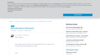 
                            4. SMS online lesen im O2-Account? | O₂ Community