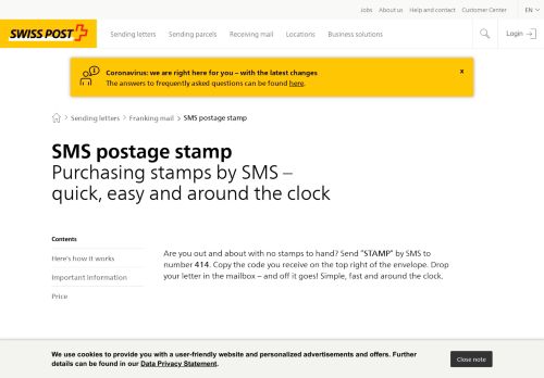 
                            4. SMS postage stamp - Swiss Post