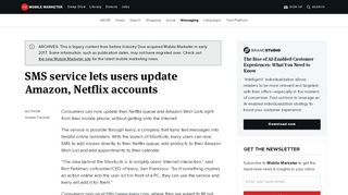 
                            12. SMS service lets users update Amazon, Netflix accounts | Mobile ...