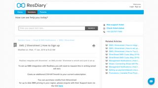 
                            6. SMS | Silverstreet | How to Sign up : ResDiary Support