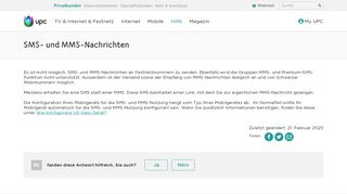
                            5. SMS- und MMS-Nachrichten | UPC