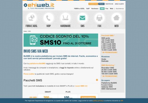 
                            6. SMS via Web gratis | Ehiweb.it