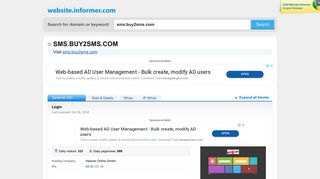 
                            7. sms.buy2sms.com at Website Informer. Login. Visit Sms Buy 2.