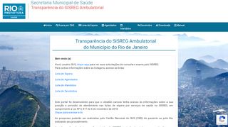 
                            3. SMSRio - Transparência do SISREG - Secretaria Municipal de Saúde