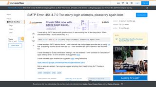 
                            1. SMTP Error: 454 4.7.0 Too many login attempts, please try again ...