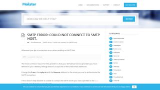 
                            11. SMTP Error: Could not connect to SMTP host. – Mailster Knowledge ...