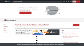 
                            6. smtp - Postfix & Gmail: Authentication Required error - Server Fault
