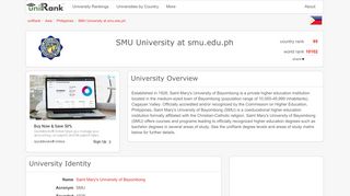 
                            8. SMU University at smu.edu.ph | Ranking & Review - uniRank
