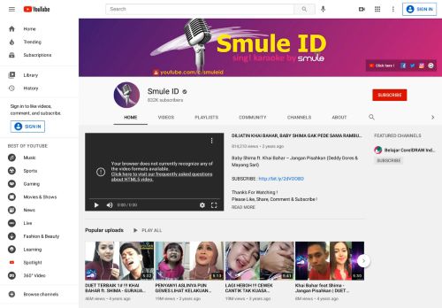 
                            10. Smule ID - YouTube
