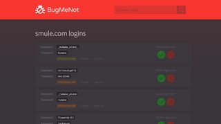 
                            8. smule.com logins - BugMeNot